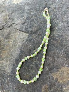 Alice Rose Jewellery - Green Flower Pearl Necklace