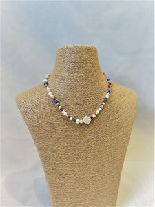 Alice Rose Jewellery - Multi Red, Green & Blue Necklace