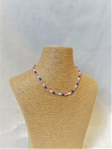 Alice Rose Jewellery - Blue Pearl & Seed Bead Necklace