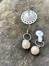 Load image into Gallery viewer, Alice Rose Jewellery - Silver Circle Pearl Earrings
