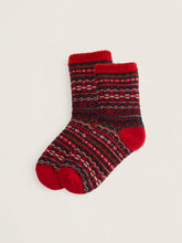 Load image into Gallery viewer, Sea Salt - Cabin Socks in Mulled Spice Dahlia Mix
