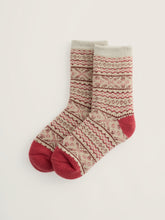 Load image into Gallery viewer, Sea Salt - Cabin Socks in Shingle Bay Dark Rose Mix
