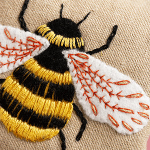 Corinne Lapierre - Linen Lavender Bag Embroidery Kit - Bee