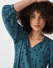 Load image into Gallery viewer, Crew Clothing - Ellen Blouse - Navy Polka Dot
