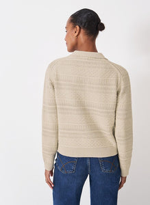 Crew Clothing - Exmouth Collar Cardigan in Oatmeal