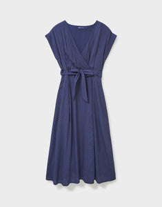 Crew Clothing - Gemma Plain Wrap Dress - Navy