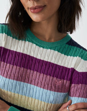 Load image into Gallery viewer, Crew Clothing - Heritage Cable Crew Neck Jumper in Multi Stripe
