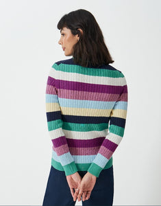 Crew Clothing - Heritage Cable Crew Neck Jumper in Multi Stripe