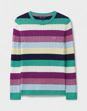 Load image into Gallery viewer, Crew Clothing - Heritage Cable Crew Neck Jumper in Multi Stripe
