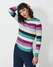 Load image into Gallery viewer, Crew Clothing - Heritage Cable Crew Neck Jumper in Multi Stripe
