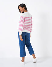 Load image into Gallery viewer, Crew Clothing - Nautical Button Shoulder Sweatshirt - Pink/White
