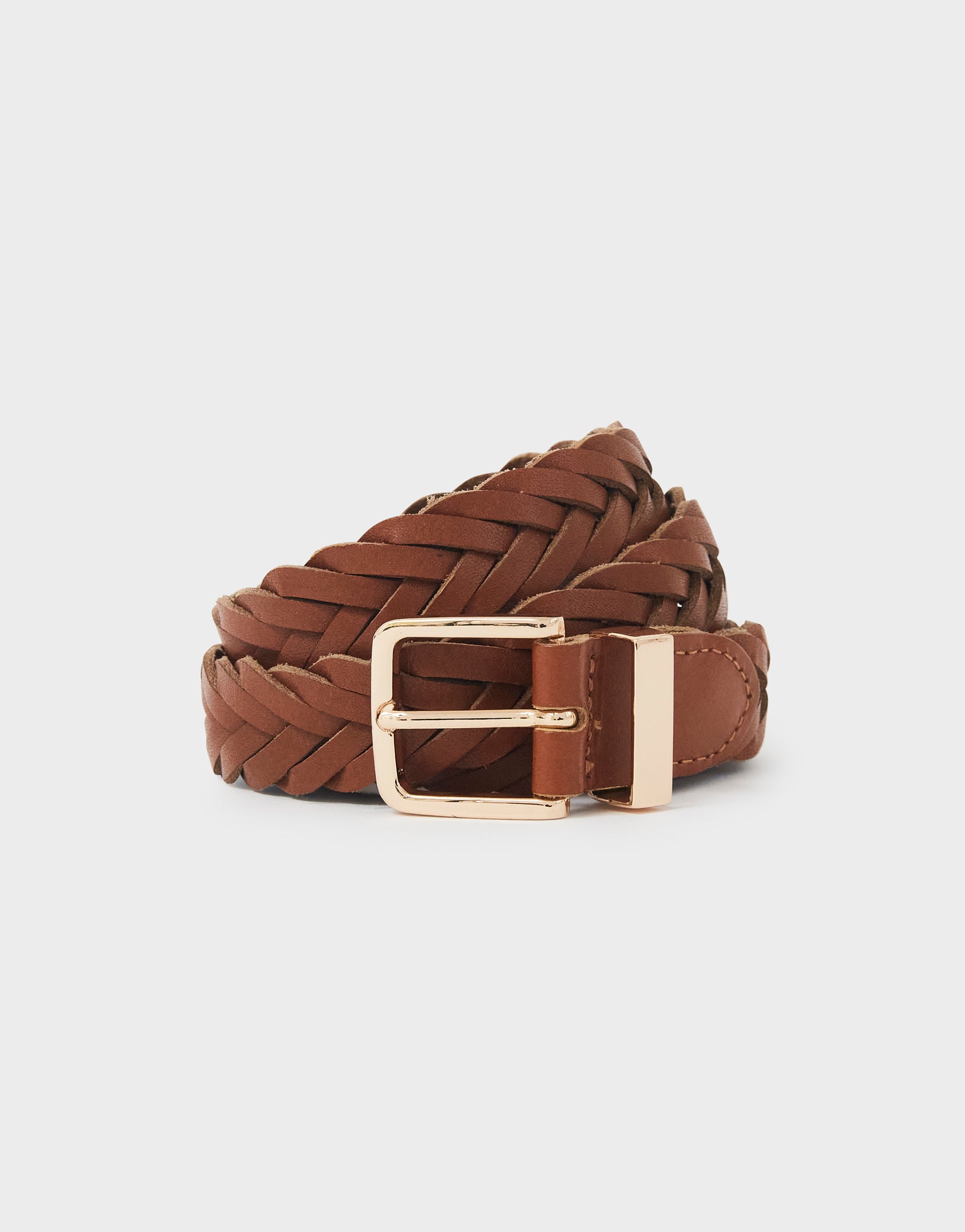 Crew Clothing Plaited Belt Tan