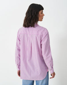 Crew Clothing - Poplin Shirt in Pink Stripe