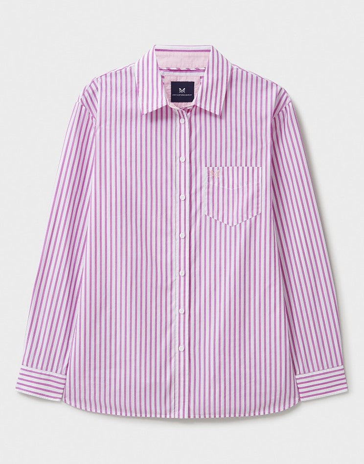 Crew Clothing - Poplin Shirt in Pink Stripe