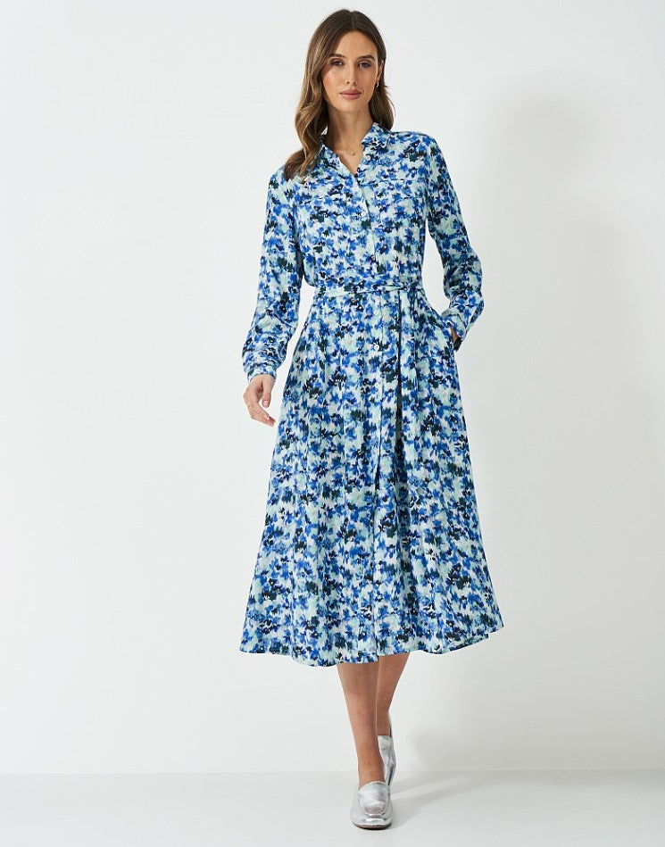 Crew Clothing - Sienna Shirt Dress in Blue Floral