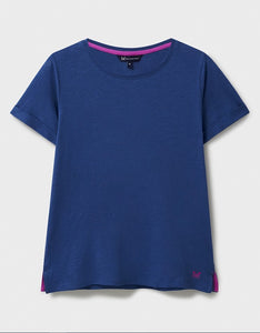 Crew Clothing - Perfect Crew Slub T-Shirt in Dark Blue