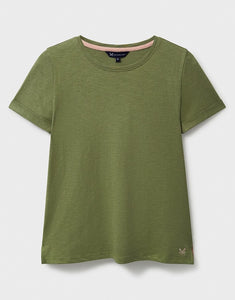 Crew Clothing - Perfect Crew Slub T-Shirt in Oil Green