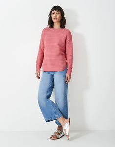 Crew Clothing - Stitch Detail Jumper in Flamingo Pink