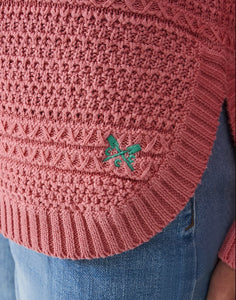 Crew Clothing - Stitch Detail Jumper in Flamingo Pink