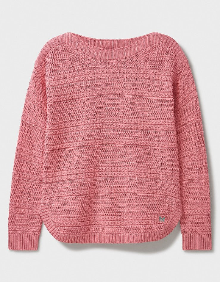 Crew Clothing - Stitch Detail Jumper in Flamingo Pink