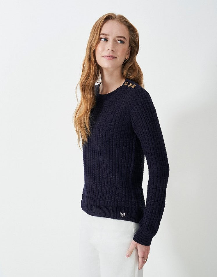 Crew Clothing - Tillie Textured Jumper in Navy