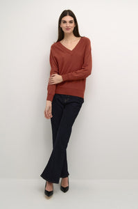 Culture - Annemarie V-Neck Pullover in Arabian Spice