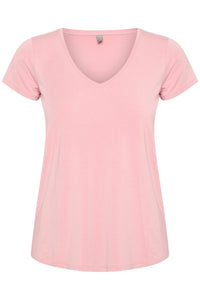 Culture - Poppy V Neck T-Shirt - Pale Mauve