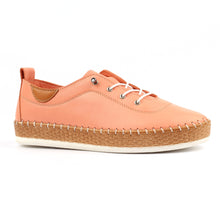 Load image into Gallery viewer, Lunar - Evie Leather Plimsoll in Coral
