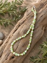 Load image into Gallery viewer, Alice Rose Jewellery - Green Flower Pearl Necklace
