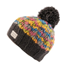 Load image into Gallery viewer, Kusan - PK2531 Uneven Yarn Bobble Hat - Charcoal Multi
