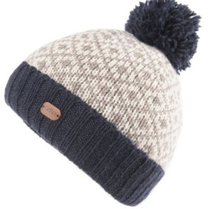 Kusan - PK1903 Bobble Hat Turn Up - Fleur de Lis Blue