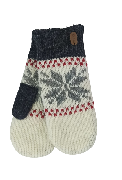 Kusan - PK2200 Mittens With Sherpa Lining - Snowflake White