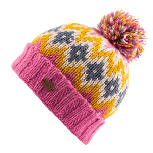 Kusan - PK2201 Bobble Hat Turn Up - Pink