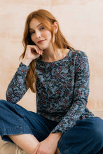 Load image into Gallery viewer, Lily &amp; Me - Printed Poppies Riverside Top in Powder Blue

