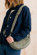 Load image into Gallery viewer, Lily &amp; Me - Jumbo Cord Crossbody Bag in Sage

