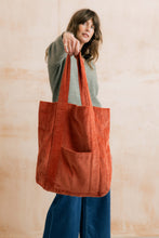 Load image into Gallery viewer, Lily &amp; Me - Jumbo Cord Shopper Bag in Terracotta
