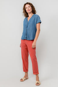 Lily & Me - Brean Trouser Plain Cotton Tencel