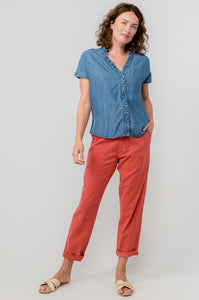 Lily & Me - Brean Trouser Plain Cotton Tencel