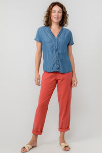 Lily & Me - Brean Trouser Plain Cotton Tencel