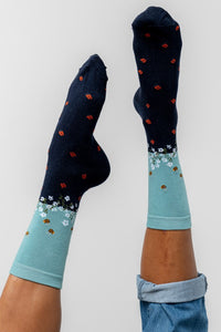 Lily & Me - Hedgerow Bamboo Socks Ocean