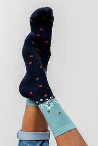 Lily & Me - Hedgerow Bamboo Socks Ocean