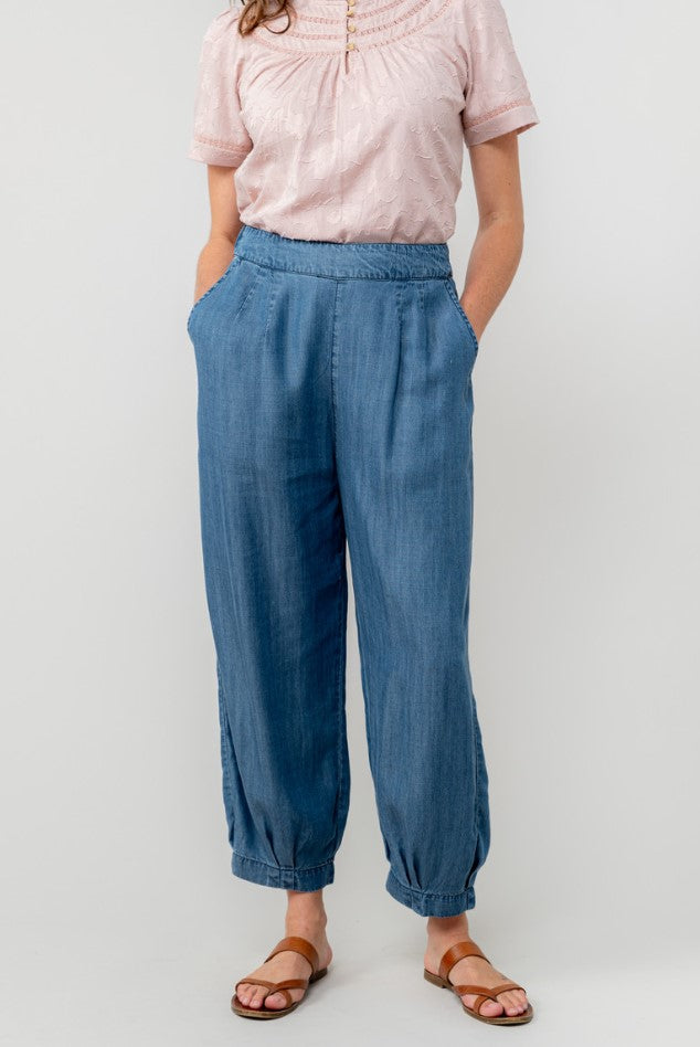 Lily & Me - Sail Trouser in Indigo Denim Tencel