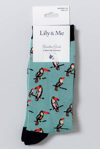 Lily & Me - Toucans Bamboo Socks Ocean