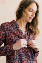 Load image into Gallery viewer, Lily &amp; Me - Leafwork Beech Shirt in Navy
