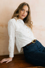 Load image into Gallery viewer, Lily &amp; Me - Embroidered Patchwork Patsy Shirt in White
