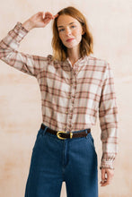 Load image into Gallery viewer, Lily &amp; Me - Multicolour Check Sage Frill Blouse in Multi Blush
