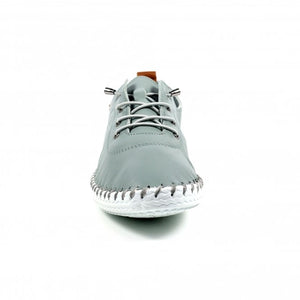 Lunar - St Ives Leather Plimsoll in Grey