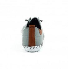 Load image into Gallery viewer, Lunar - St Ives Leather Plimsoll in Grey
