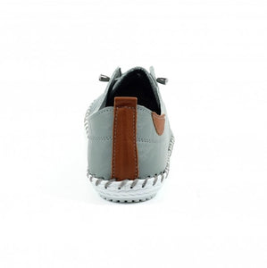 Lunar - St Ives Leather Plimsoll in Grey