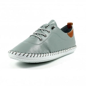 Lunar - St Ives Leather Plimsoll in Grey